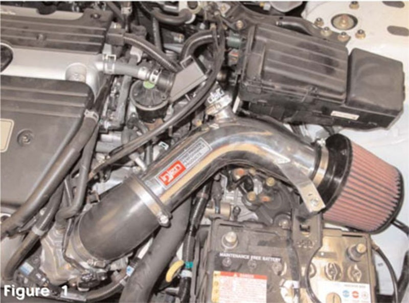 Injen black short ram cold air intake for 2003-2007 Honda Accord 4-cylinder LEV motor, showing the intake pipe and filter.