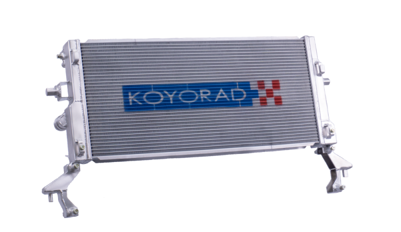 Koyo aluminum radiator for Hyundai Elantra N 22-26 models, showcasing the sleek, lightweight design and cooling fins.