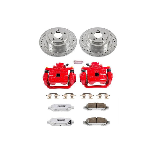 PowerStop Z26 Street Warrior rear brake kit with calipers for Subaru Baja 2003-2006, performance brake upgrade with rotors and calipers