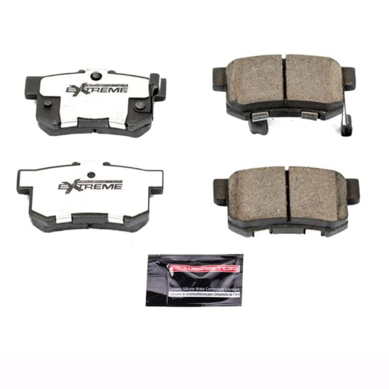 PowerStop Z26 Extreme Street rear brake pads for 97-99 Acura CL, with hardware, designed for high-performance braking.