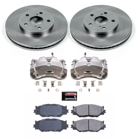 PowerStop OE front brake kit with calipers for Lexus IS250 (2006-2015), includes brake rotors and calipers for improved stopping power.