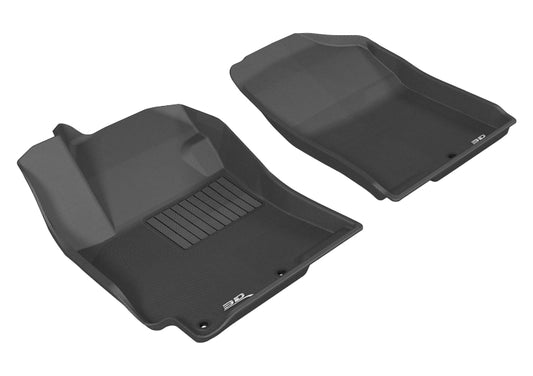 Black 3D MAXpider rubber floor mat for 2012-2017 Hyundai Accent Kagu first row, featuring textured surface and custom fit.