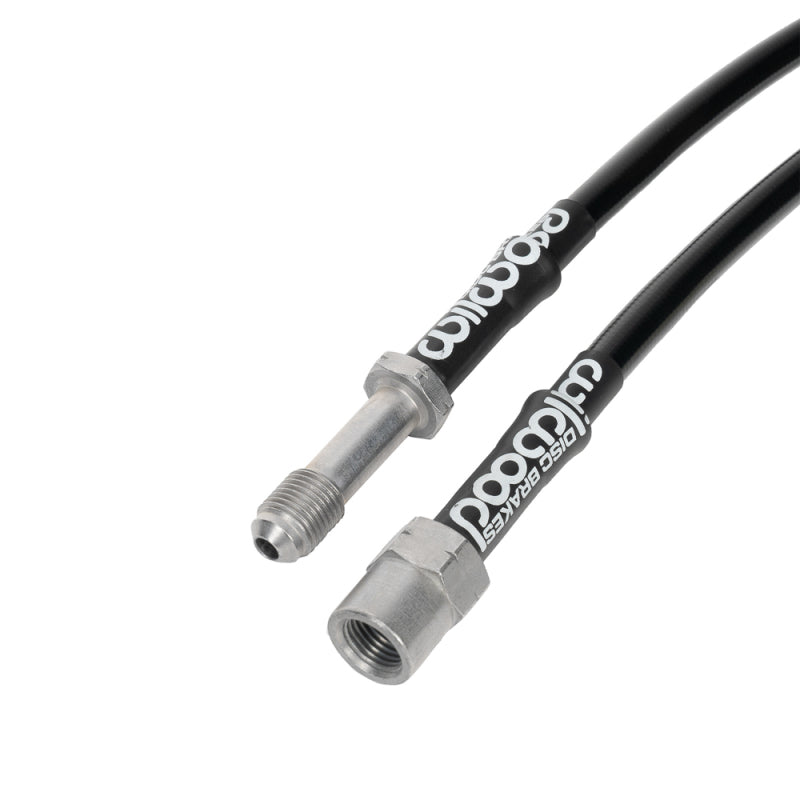 Wilwood rear brake line kit for BMW 330Ci and M3 (2001-2006) featuring flexible brake lines for improved braking performance.