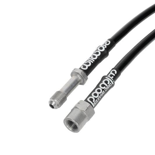 Wilwood rear brake line kit for BMW 330Ci and M3 (2001-2006) featuring flexible brake lines for improved braking performance.
