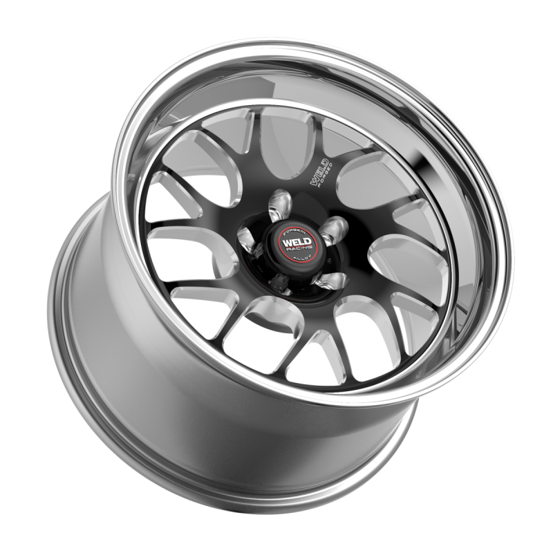 Weld S78 forged wheel with 15x10 inch size, black center, polished shell, 5x114.3 bolt pattern, non-BL wheel design.