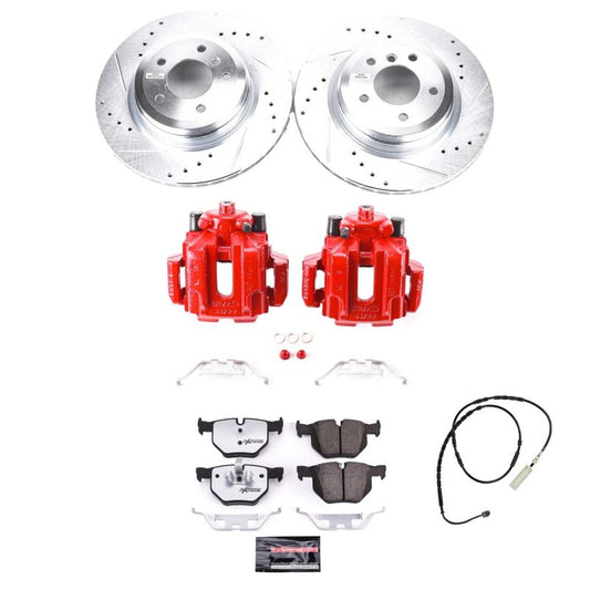 PowerStop rear Z26 Street Warrior brake kit with calipers for BMW X1 2013-2015, performance brake upgrade