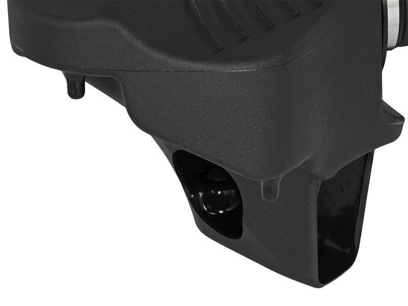 aFe POWER Momentum GT Pro Dry S cold air intake system installed in a 2016-2017 BMW 340i/ix with B58 engine, showing the intake components.