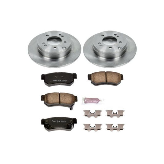 PowerStop rear brake kit for 2006-2008 Hyundai Sonata, OE-style brake components with brake pads and hardware.