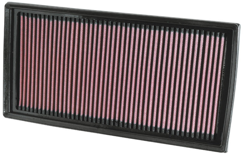 K&N Engineering drop-in air filter for 2008 Mercedes Benz CLK63 AMG 6.3L engine, showing the clean, high-performance filter element.