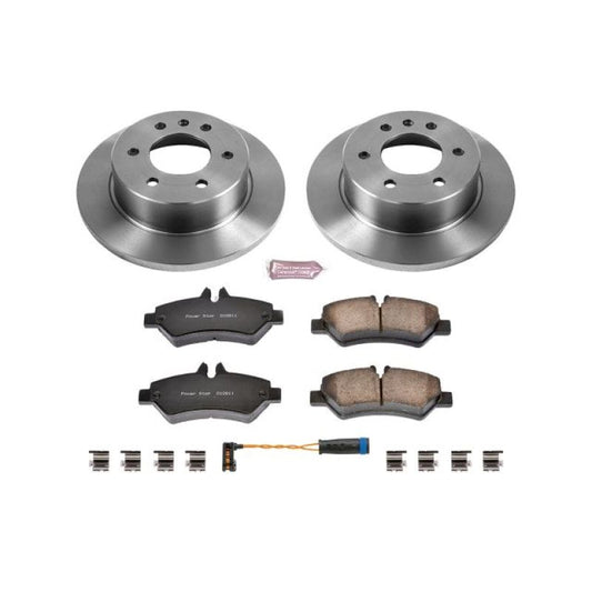 PowerStop OE rear brake kit for 2007-2009 Dodge Sprinter 3500, includes brake pads and rotors for enhanced stopping power