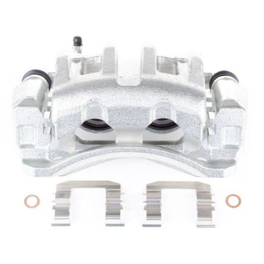 PowerStop front left OE brake caliper with bracket for Hyundai Veracruz 2007-2012, showing detailed view of caliper and mounting bracket.
