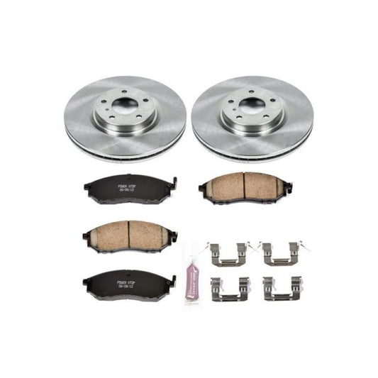 PowerStop OE front brake kit for Infiniti EX35 2008-2012, includes brake rotors and pads for optimal stopping power.