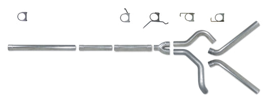 Diamond Eye Performance 4-inch catback exhaust pipe for 2004.5-2007.5 Dodge Cummins with dual stainless steel tips.