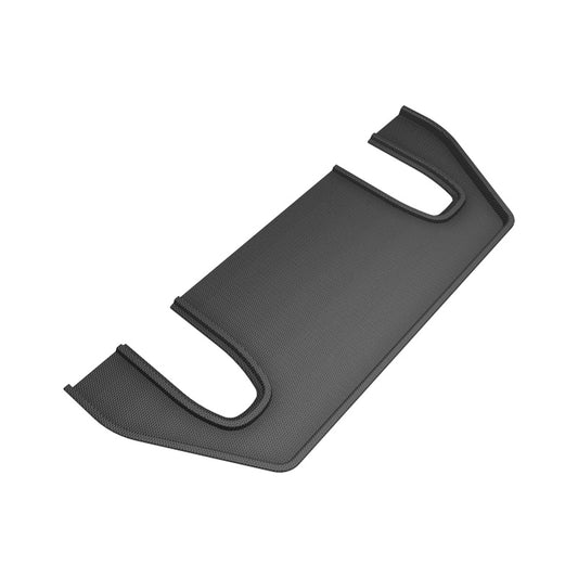 Black 3D MAXpider 2022 Tesla Model X Kagu 3rd Row rubber floor mats with textured surface and custom fit.