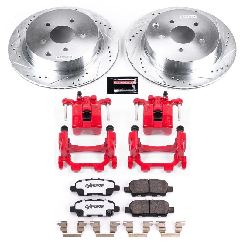 PowerStop Z26 Street Warrior rear brake kit with calipers for Infiniti Q50 2018-2019, performance brake upgrade, high-quality components