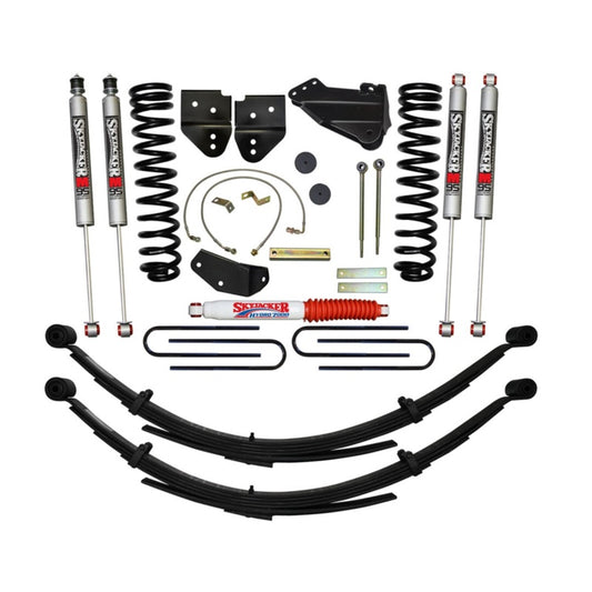 Skyjacker 6-inch lift kit for 2005-2007 Ford F-350 4WD diesel trucks, featuring suspension components and hardware.
