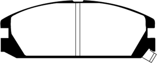 EBC Ultimax2 front brake pads for Acura Integra 86-89, OE type, showing the black brake pad material and metal backing plate.
