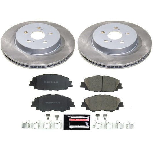 PowerStop front semi-coated rotor kit for 2020-2022 Toyota Prius Prime, performance brake rotors with a clean, semi-coated finish.