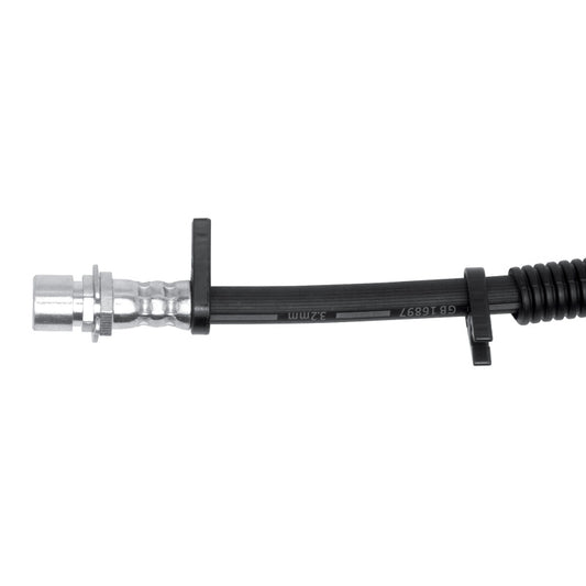 DFC Chevrolet Camaro front-left brake hose from the brake line kit, showing the durable rubber and metal fittings.
