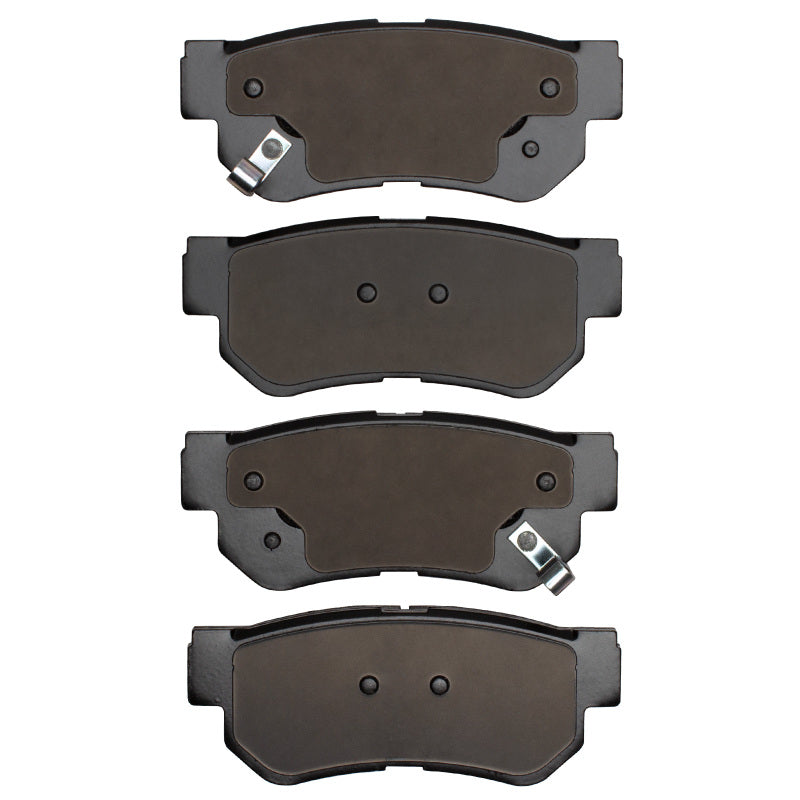 Hyundai Elantra rear R1 Optimum OE brake pads by R1 Concepts, showing the new automotive brake pads for braking system.