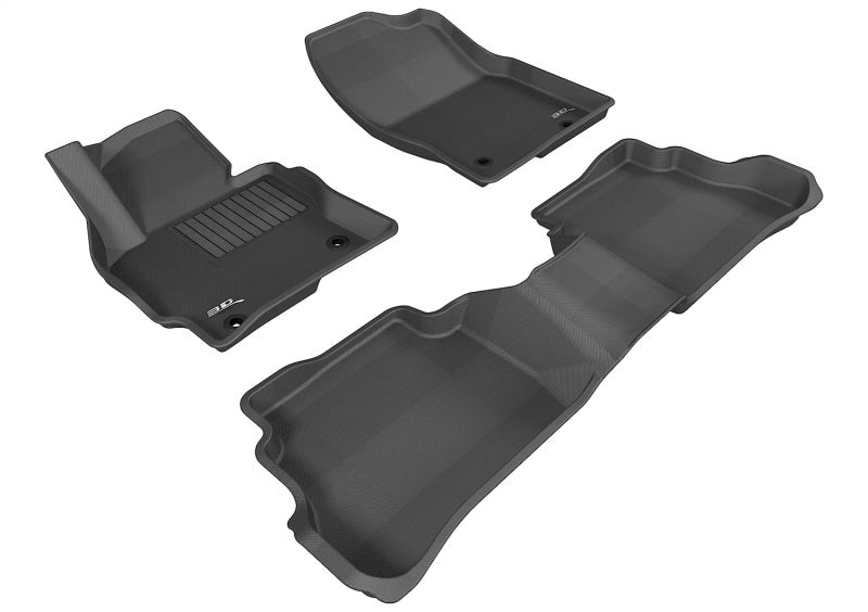 3D MAXpider black rubber floor mats set for Mazda CX-5 2013-2016, full interior protection with textured surface.