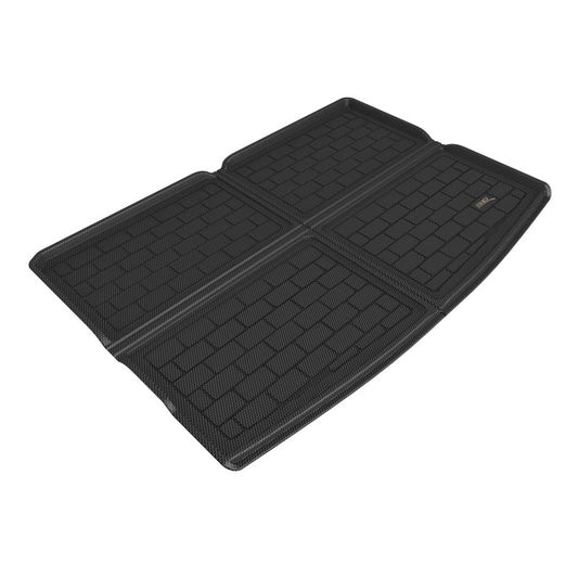 Black 3D MAXpider cargo liner for Chevrolet Suburban 2021-2023, durable rubber floor mat with custom fit and textured surface.