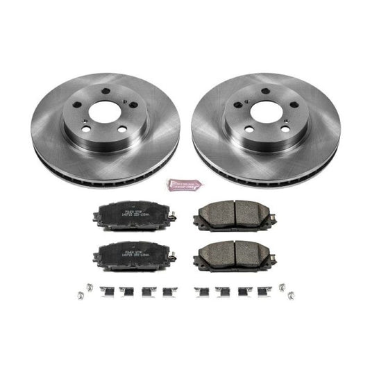 PowerStop OE brake kit for Lexus CT200h front brakes, includes brake pads and rotors for optimal stopping performance.