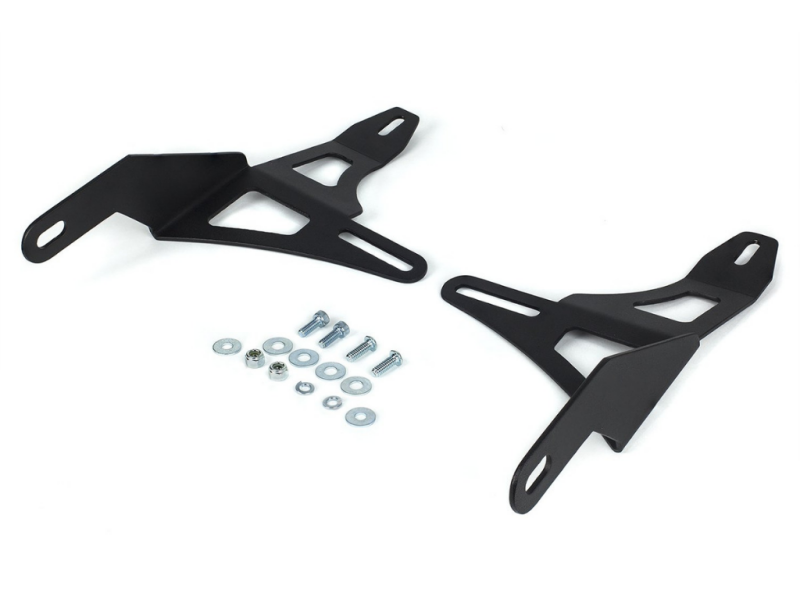 Cali Raised LED black mounting brackets for 32-inch hidden LED light bar on Toyota Tacoma 2016-2023 lower bumper