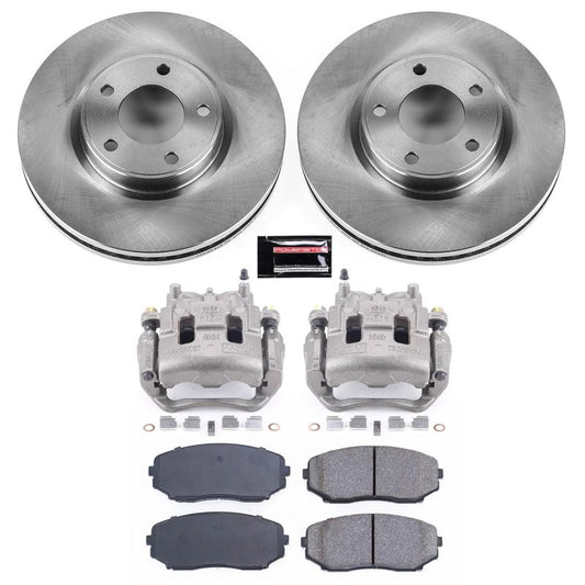 PowerStop OE brake calipers, front Autospecialty kit with calipers for 2007-2008 Lincoln MKX, showing detailed view of caliper components.