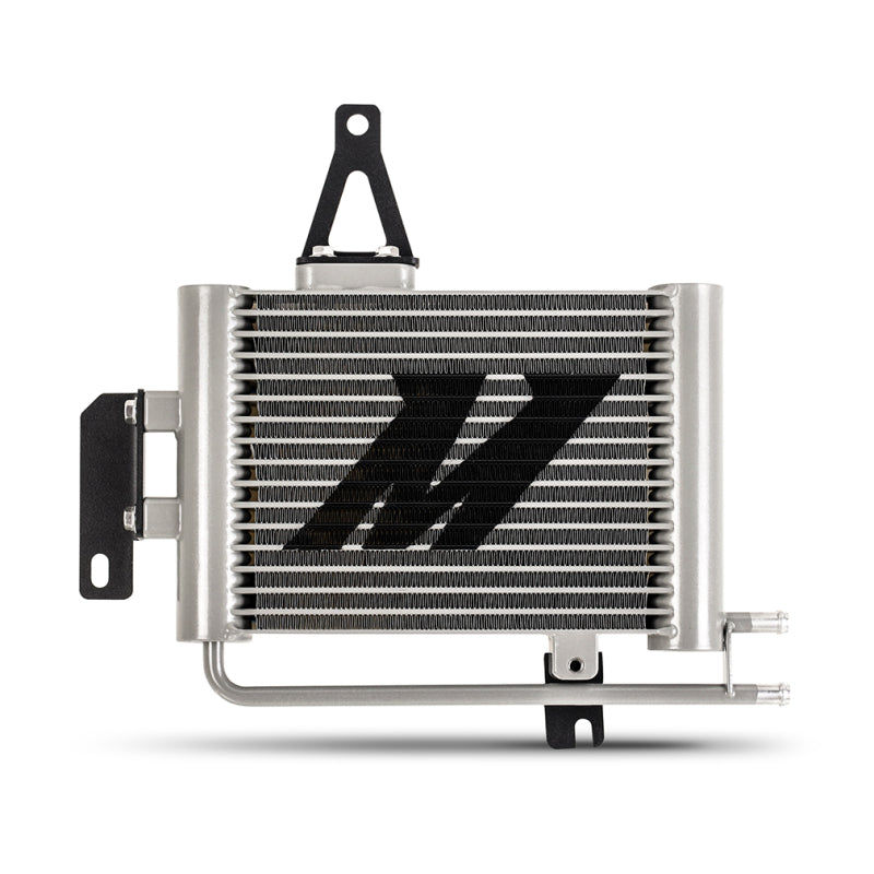Mishimoto transmission cooler kit for Toyota FJ Cruiser 2007-2014, showing the assembled cooler and hoses.