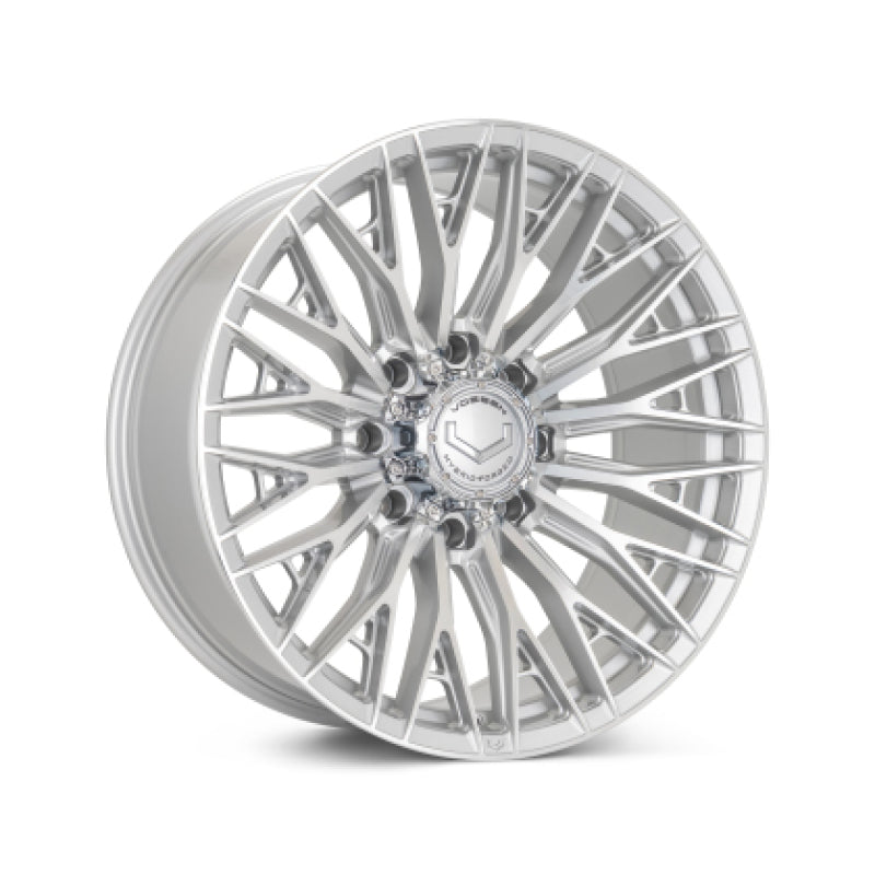 Vossen HFX-6 forged wheel, 17x9 inches, 6x135 bolt pattern, ET0, silver polished finish, super deep face design.