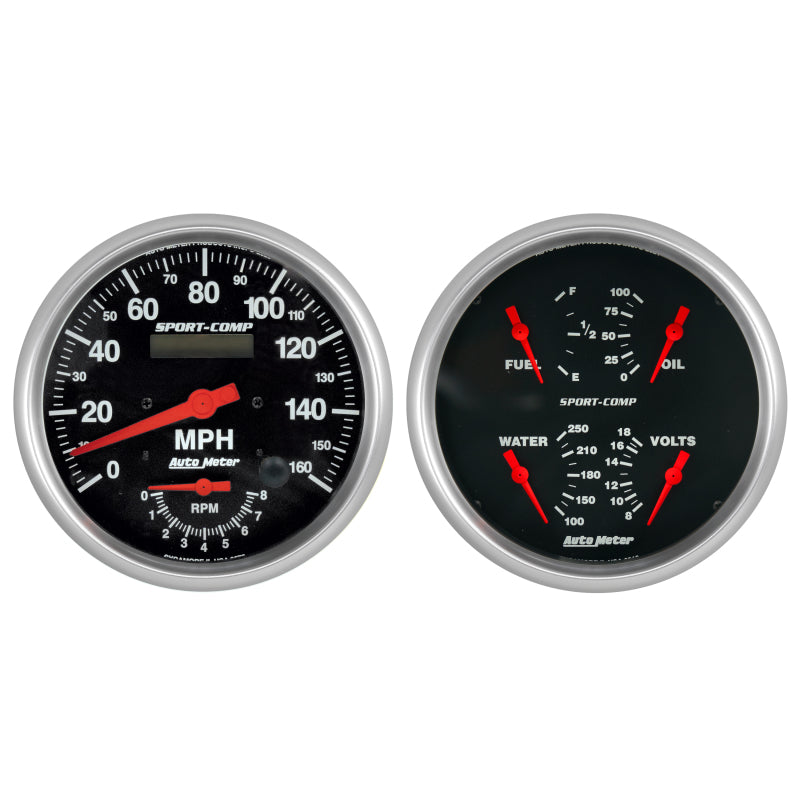 Autometer Sport-Comp Quad & Tach/Speedo 5in. - 2 Pc.