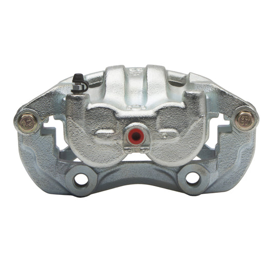 Silver zinc coated DFC OE front brake caliper for Nissan Frontier 00-04, premium quality caliper with detailed design.