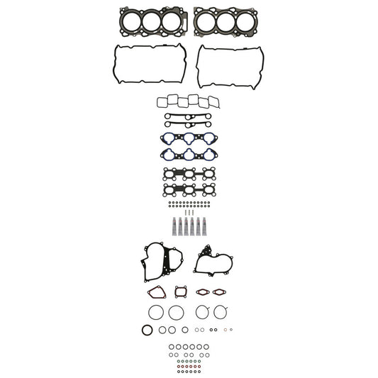 Fel-Pro Infiniti G37 HS 26726 PT PermaTorque engine cylinder head gasket set with gasket components on a clean surface.