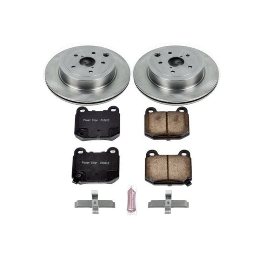 PowerStop OE rear brake kit for 2008-2014 Subaru Impreza, includes brake pads and rotors for reliable stopping power.