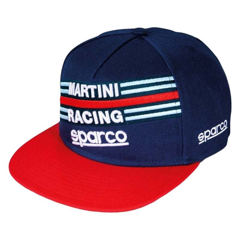 Navy Sparco Flat Cap Martini-Racing headwear with a classic flat design and racing-inspired details.