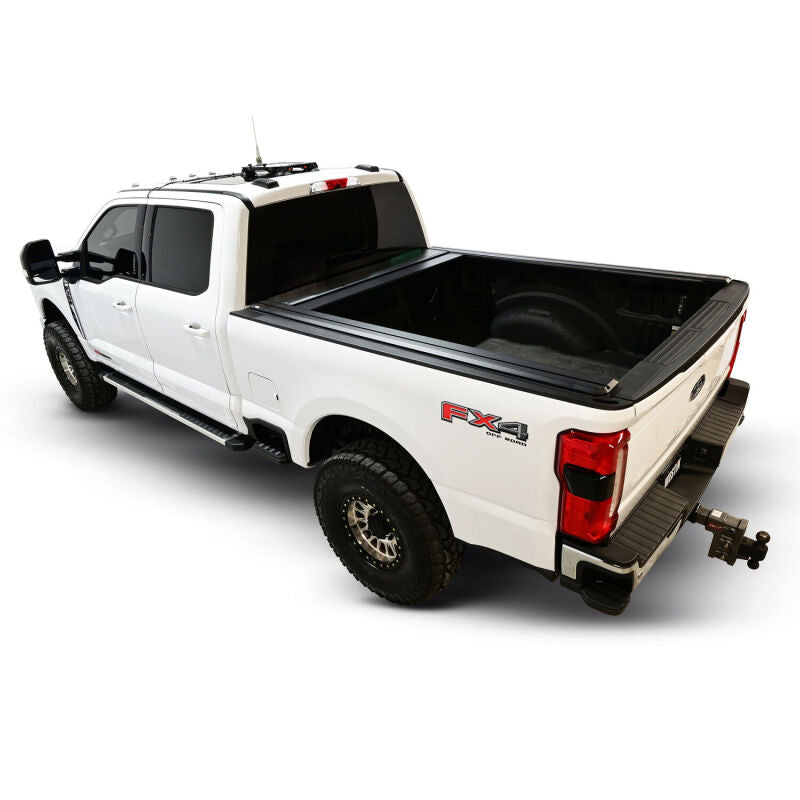Westin roll-up tonneau cover for Ford F-250/F-350/F-450/F-550 6ft 10in bed, black, manual retractable truck bed cover.