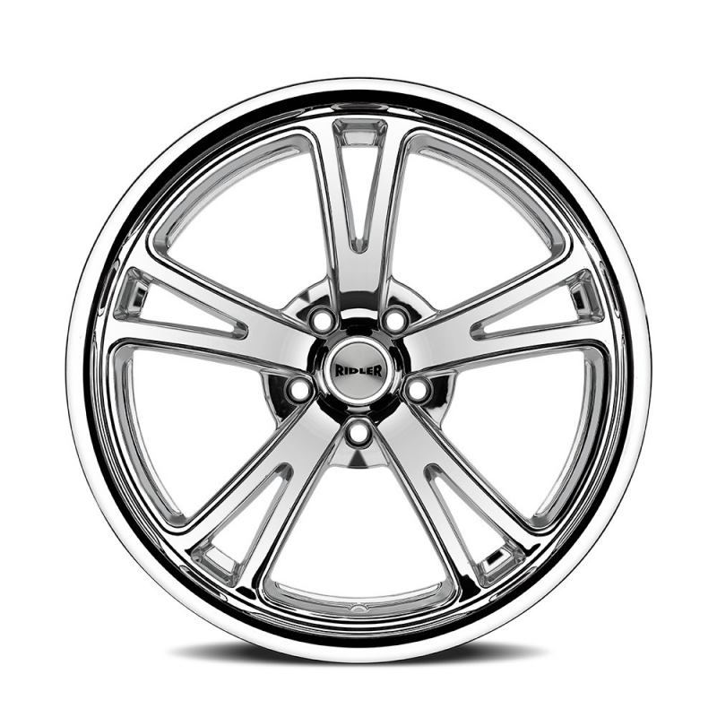 Ridler 606 chrome cast wheel, 17x8 inches, 5x120.65 bolt pattern, 0mm offset, 83.82mm hub, automotive wheel image