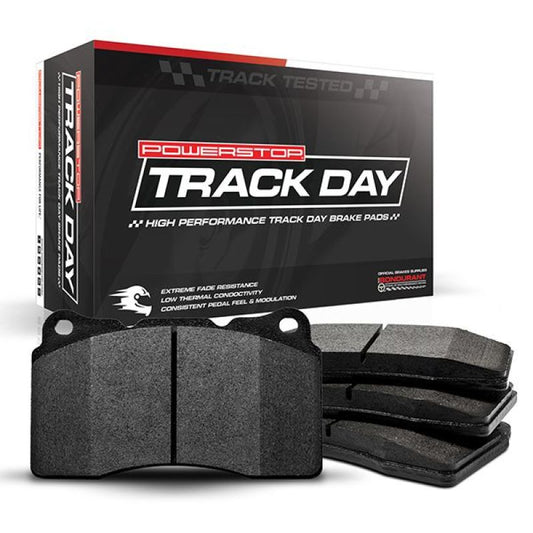 PowerStop racing front brake pads for 2017-2021 Honda Civic, designed for high-performance track day braking.