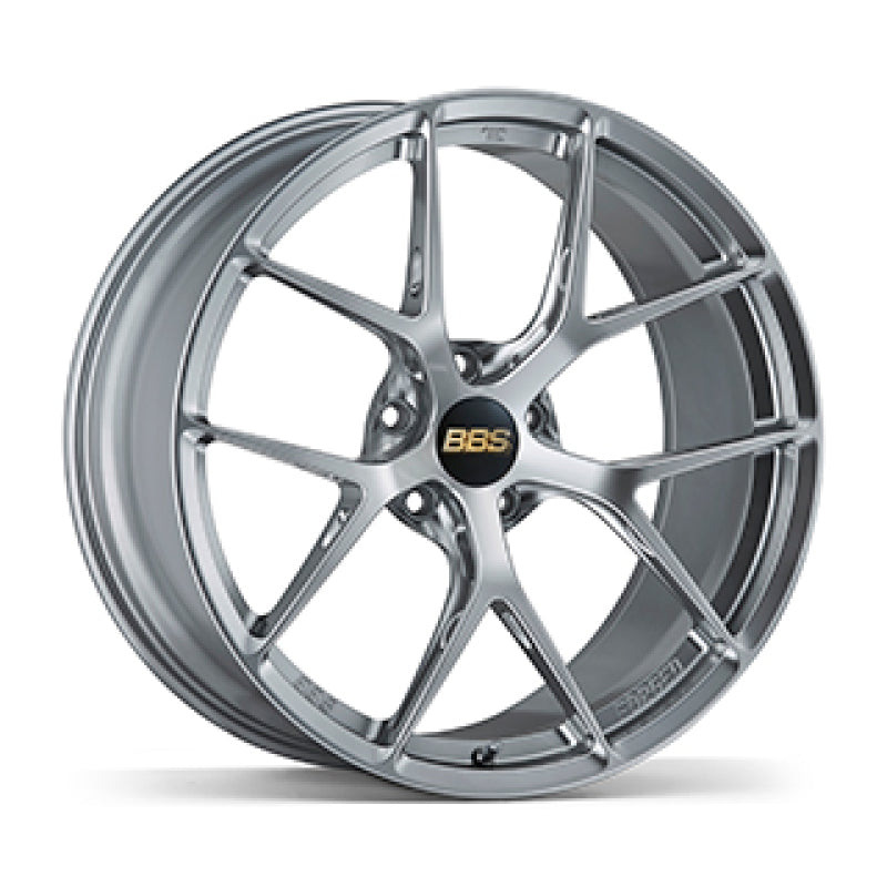 BBS FI-R forged 19x9.5 wheel with diamond silver finish, 5x120 bolt pattern, ET22 offset, CB72.5, shown with PFS/clip requirements
