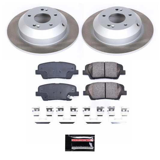 PowerStop rear semi-coated rotor kit for Kia Sorento 2016-2020, performance brake rotor set with a clean, semi-coated finish.