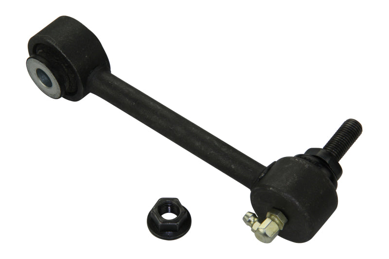 Moog rear sway bar endlink for BMW X4 2015-2018, close-up view showing metal link and mounting bushings.