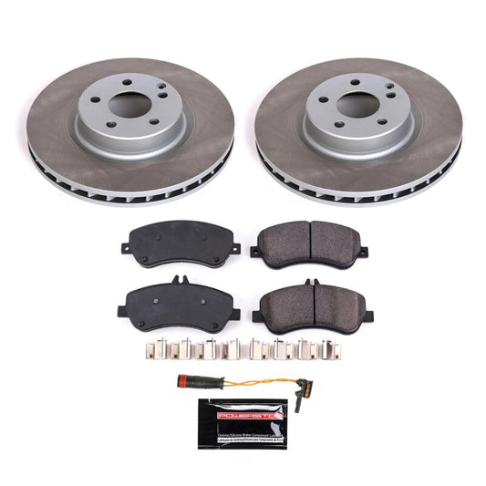 PowerStop front semi-coated rotor kit for Mercedes-Benz GLK350 2010-2015, performance brake rotor set with clean, durable surface.