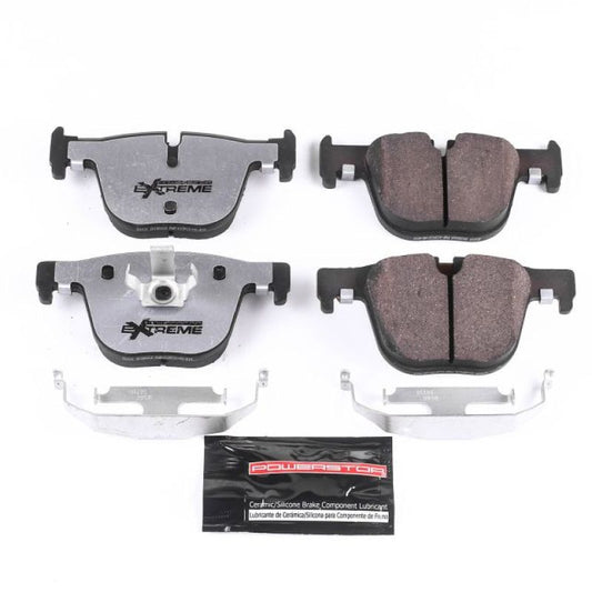 PowerStop Z26 Extreme Street rear brake pads for 2016 BMW 328i, showing the brake pad set with hardware included.