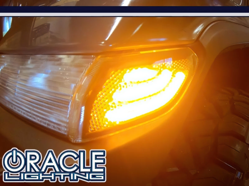 Oracle Lighting smoked lens LED front sidemarker light strip for Jeep Wrangler JL, featuring sleek smoked lens design.