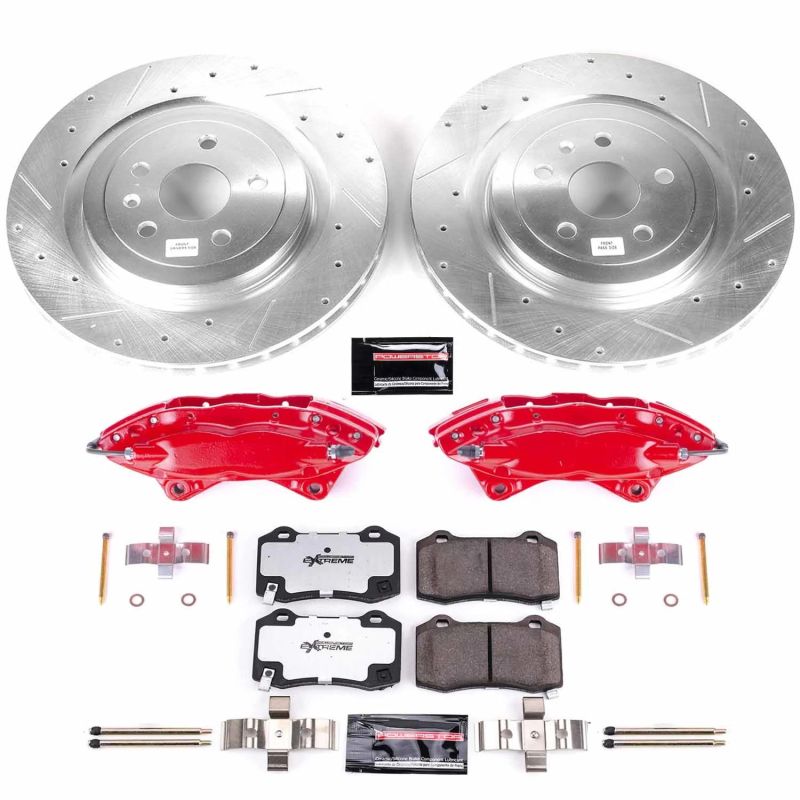 PowerStop Chevrolet Camaro rear Z26 Street Warrior brake kit with calipers, performance brake components for enhanced stopping power.