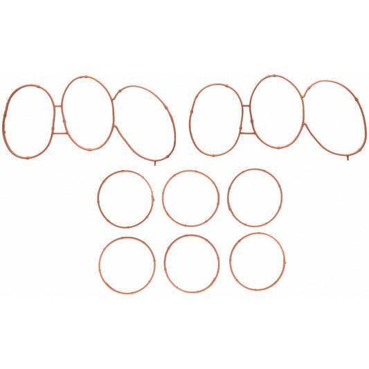 Fel-Pro Ford Explorer Sport Trac engine intake manifold gasket set, showing multiple gaskets for engine sealing.