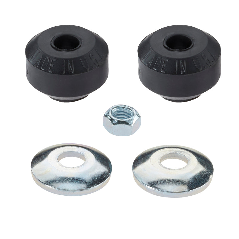 Moog sway bar link bushing for 1972 Fargo W100 pickup, front or rear suspension component, visible rubber bushing and metal fittings.