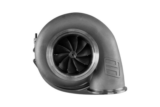 Turbosmart 8280 V-Band 1.24AR external wastegate attached to a turbocharger, showcasing the TurboSmart branding and V-Band connection.