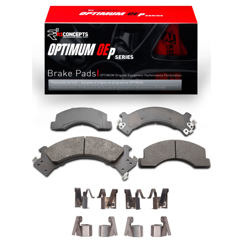 R1 Concepts Chevrolet W3500 brake pads and hardware kit for front gas engine, OE quality for R1 88-97 W3500 models